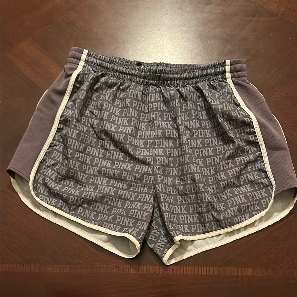 PINK Victoria's Secret Gray Athletic Lined Shorts with Curved Hem
